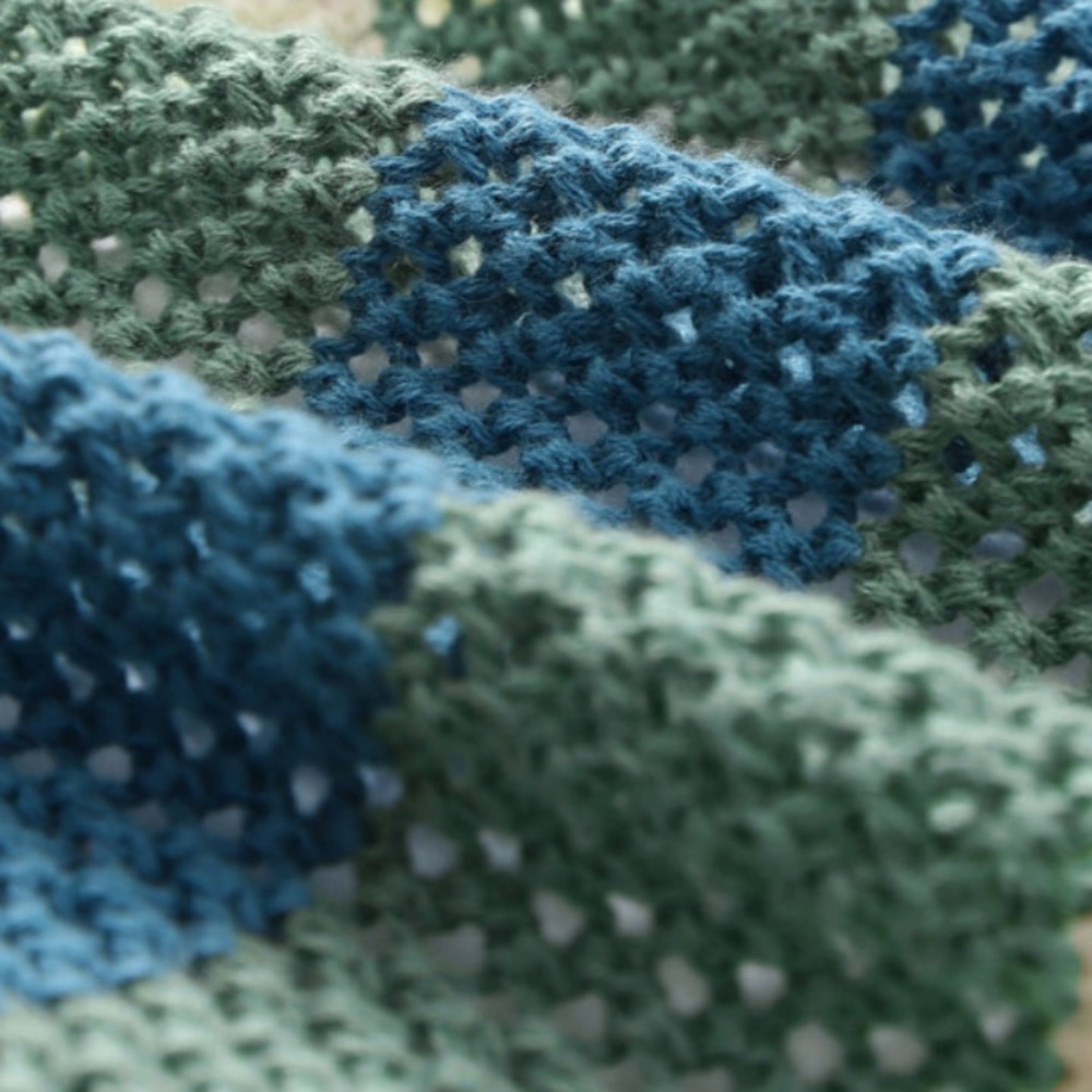Green Striped Hollowed Knit Cardigan - Picture 5 of 10